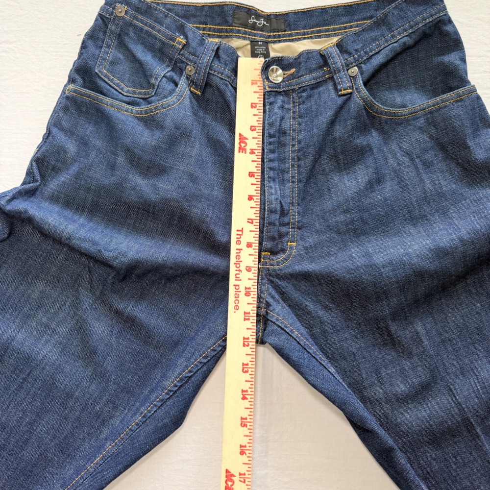 Sean John Jeans Mens 32 Dark Blue Denim Embroidered Pocket Cotton Y2K Style - Picture 6 of 8